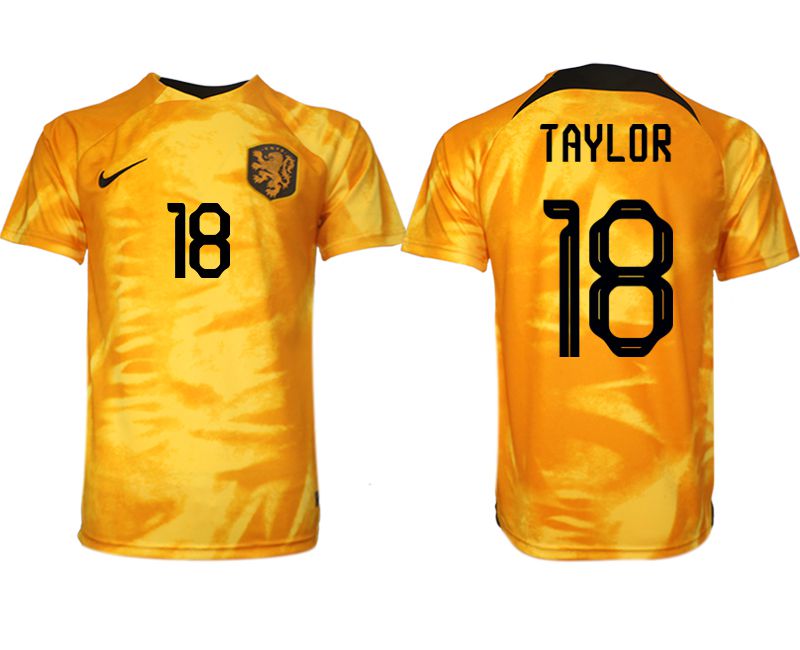 Men 2022 World Cup National Team Netherlands home aaa version yellow 18 Soccer Jersey